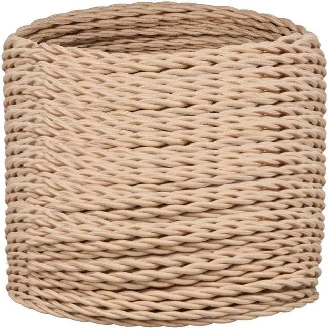 Main image of Helunsi 32.8ft Twisted Cloth Covered Wire, Beige 18/2 Cloth Covered Electrical Wire, 18 Wire Gauge 2-Conductor Fabric Covered Lamp Cord, Vintage Twisted Cloth Covered Wire, for DIY Projects (Beige)