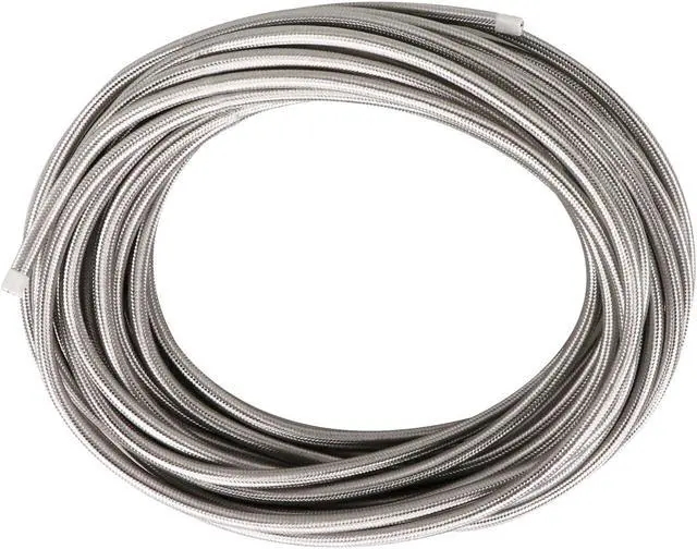 Main image of Helunsi 32.8ft Cloth Covered Lamp Cord, 18 AWG 2 Conductor Silver Vintage Electrical Cord Braided Electrical Wire, 18 Gauge Round Rayon Fabric Covered Wire for DIY Antique Industrial Lighting Project