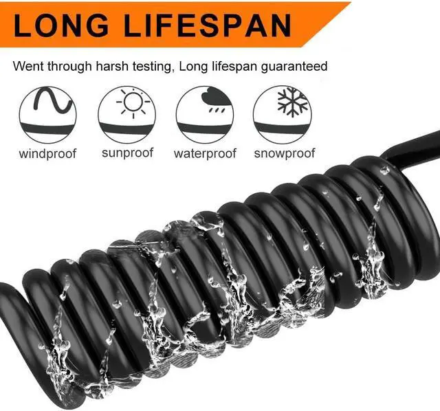 Alt view image 6 of 6 - 22 Gauge 4 Conductor Electrical Wire, 100FT Black Stranded Low Voltage 22/4 Cable PVC Case, Flexible Extension Power Cord for LED Lamp