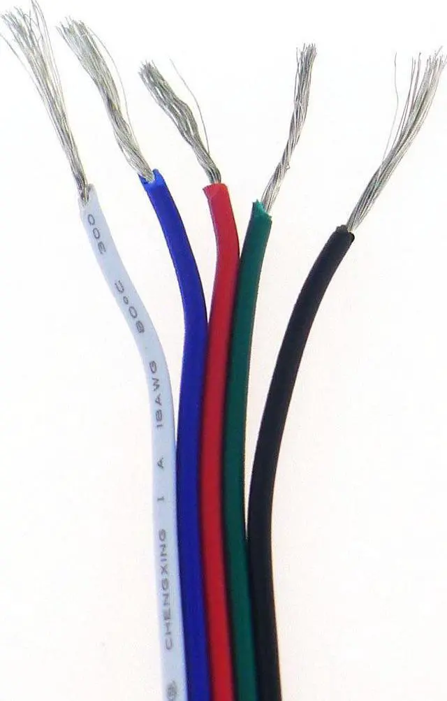 Alt view image 3 of 3 - 40FT 18 Gauge RGBW LED Strip Extension Cable 18AWG 5pin 5 Color Stand Electrical Flexible Wire Extension Cord for RGBW RGBWW LED Ribbon Lamp Tape Lighting (40 Feet per Spool)