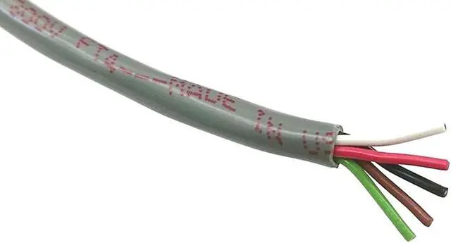 Main image of Xytronic Jameco Valuepro 5411-CL Wire, 5 Conductor, Chrome, 22 Awg, Stranded Unshielded, 100' Size, Black