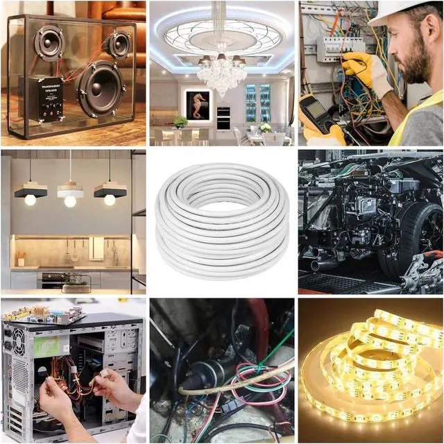 Alt view image 6 of 7 - 100FT 18 Gauge 3 Conductor Electrical Wire,18/3 Low Voltage Landscape Wire, 18 AWG Stranded Tinned Copper 3 Wire Cable for LED Lighting Strips Automotive Marine, White