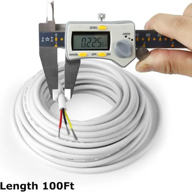 Alt view image 7 of 7 - 100FT 18 Gauge 3 Conductor Electrical Wire,18/3 Low Voltage Landscape Wire, 18 AWG Stranded Tinned Copper 3 Wire Cable for LED Lighting Strips Automotive Marine, White