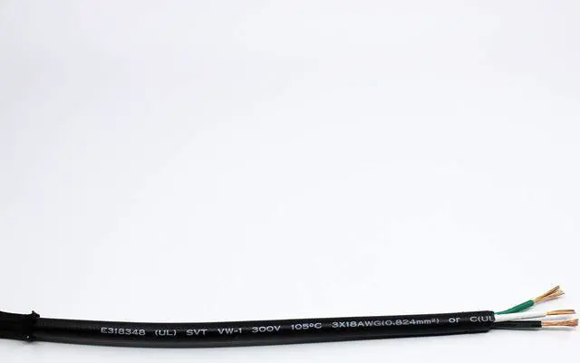 Alt view image 3 of 6 - 18/3 20Ft Vintage Electrical Wire with Plug Lamp Cord Rayon Covered Braided Black 18 AWG 3 Conductor 20 Feet Flexible Fabric Pendant Lighting Power Antique Cable(10A)