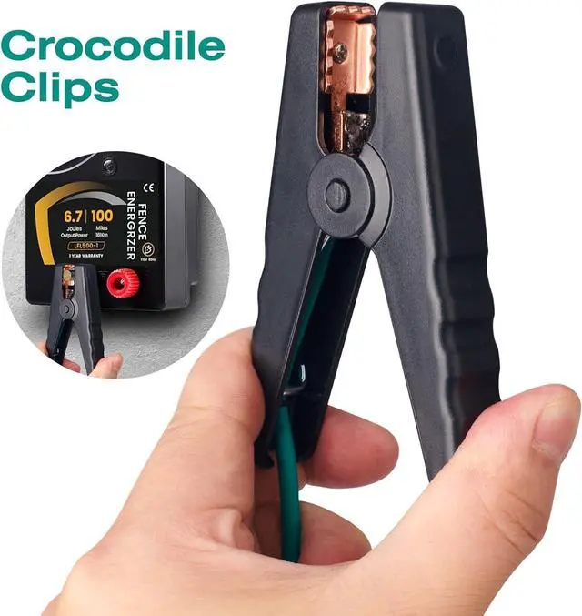 Alt view image 5 of 7 - Portable Ground Rod with 4ft 12AWG UL Listed Grounding Wire with Crocodile Clip,Great for Electric Fences,Antennas,Generator (Grounding Rod with 4ft Wire)