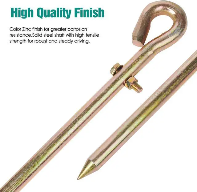 Alt view image 7 of 7 - Portable Ground Rod with 4ft 12AWG UL Listed Grounding Wire with Crocodile Clip,Great for Electric Fences,Antennas,Generator (Grounding Rod with 4ft Wire)
