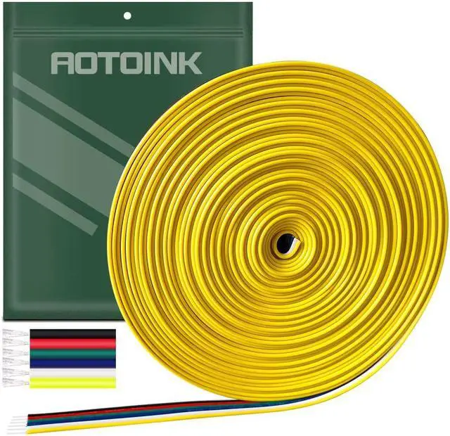 Main image of 10m/33ft RGBCCT LED Electrical Wire 22 Gauge 6Pin 12V DC RGBWW Extension Cable 6 Colors 22AWG Wires for RGBCCT 3528 5050 LED Strip