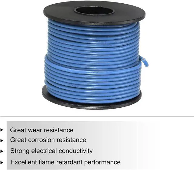 Alt view image 3 of 7 - MECCANIXITY 18 Gauge Wire Silicone Wire 18AWG Electrical Wire Stranded Wire High Temperature Hookup Wire Tinned Copper Wire 30m/100ft Blue Spool for Model Wiring, DIY Wiring