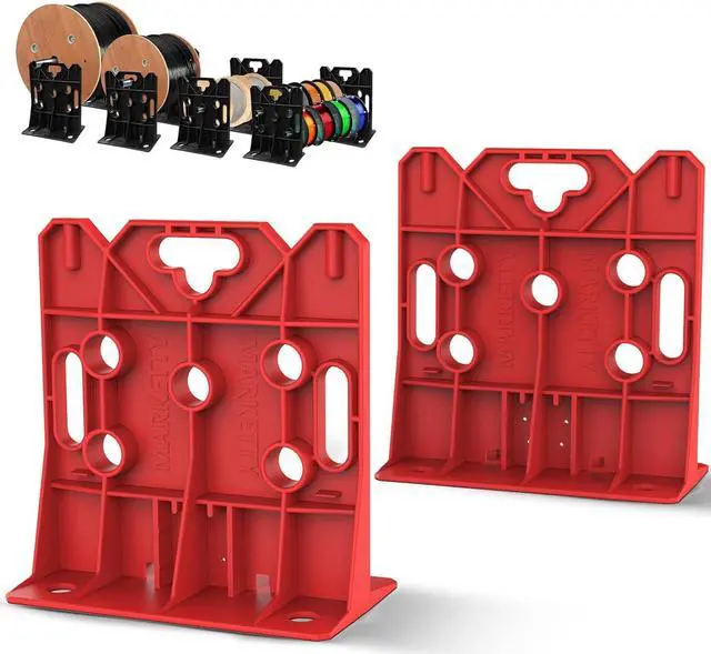 Main image of Multi Purpose Wire Dispenser, Cable/Wire Spool Rack, Wire Spool Caddy, Holds Spools Up to 34" in Diameter, Load Capacity 330 LBS, 1 Pair (Red)