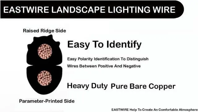 Alt view image 3 of 7 - 50ft 12 Gauge Wire 2 Conductors, 12/2 Low Voltage Landscape Wire, Low Voltage Wire, Outdoor Direct Burial Electrical Wire, Copper Wire,Underground Low-Energy Circuit Cable (50ft, 12/2)