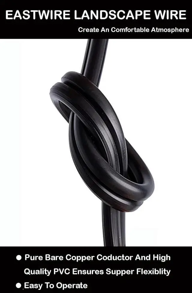 Alt view image 6 of 7 - 50ft 12 Gauge Wire 2 Conductors, 12/2 Low Voltage Landscape Wire, Low Voltage Wire, Outdoor Direct Burial Electrical Wire, Copper Wire,Underground Low-Energy Circuit Cable (50ft, 12/2)
