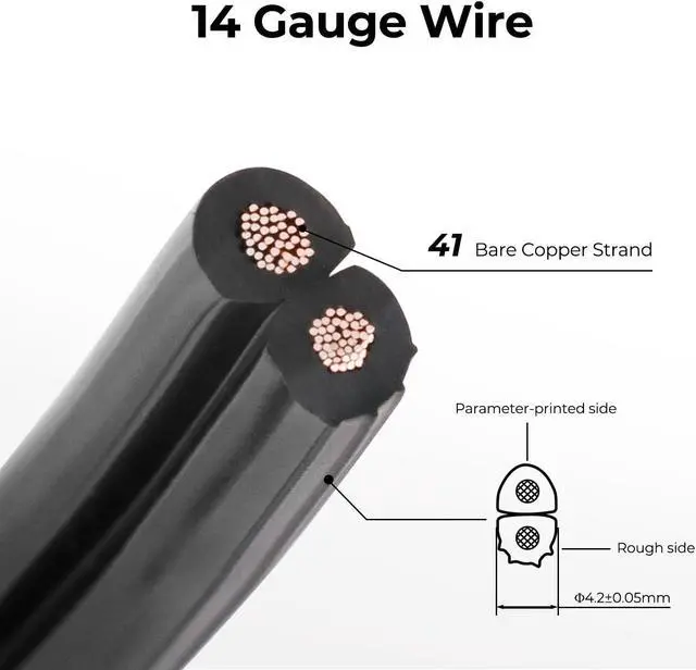 Alt view image 2 of 6 - FIRMERST 14/2 Low Voltage Landscape Wire Outdoor Lighting Cable 260 Feet