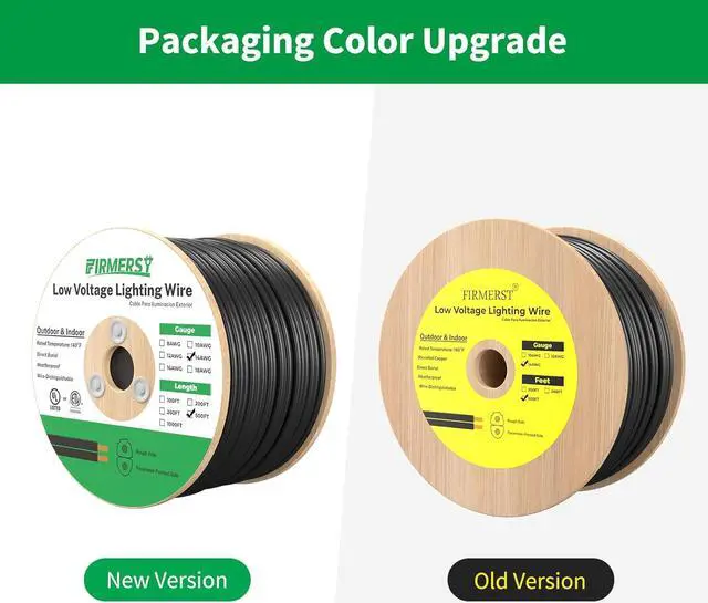Alt view image 6 of 6 - FIRMERST 14/2 Low Voltage Landscape Wire Outdoor Lighting Cable 500 Feet