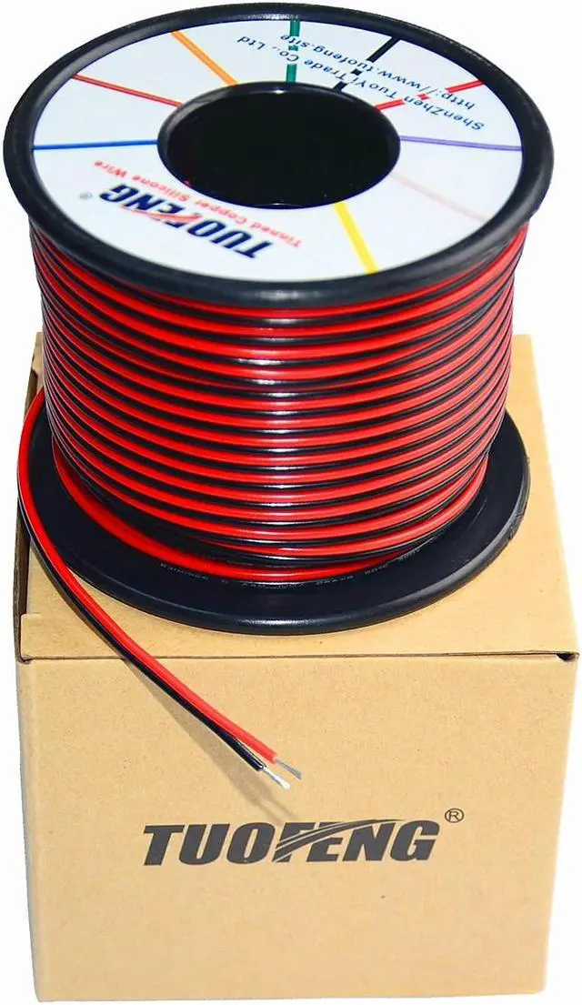 Alt view image 5 of 5 - 20AWG Electrical Wire 100 ft Red Black Hookup Wire 12V/24V DC Cable LED Strips Extension Wire,20 Gauge Stranded Wire for Doorbell,LED Ribbon Lamp Tape Lighting