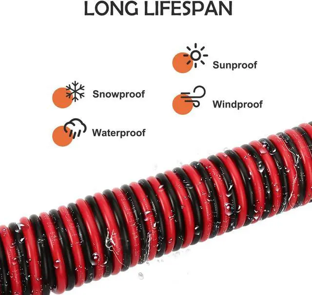 Alt view image 4 of 6 - 14 Gauge Wire 2 Conductors 100FT Speaker Wire 14AWG Copper Clad Aluminum Copper Wire Red and Black Wire Automotive Wire Hookup Wire LED Light Wire 12V/24V DC Cable