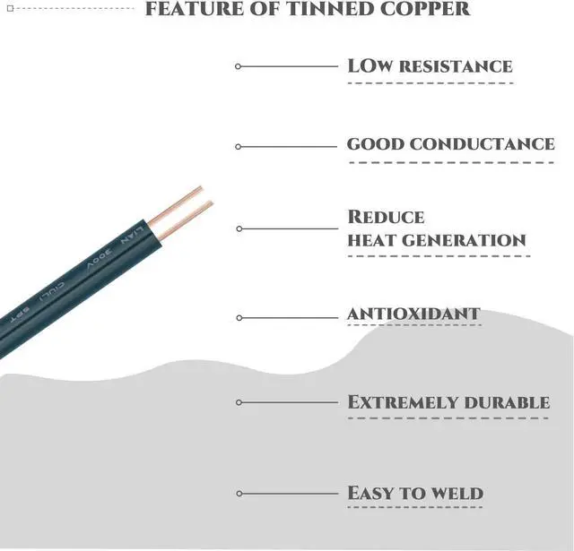 Alt view image 2 of 7 - 18 Gauge Wire 2 Conductor Electrical Wire SPT-2 50Ft 18/2 Low Voltage Wire 18 AWG Wire Flexible Wire Extension Cord Stranded Tinned Copper Wire for Lamp Lighting LED Strips Green