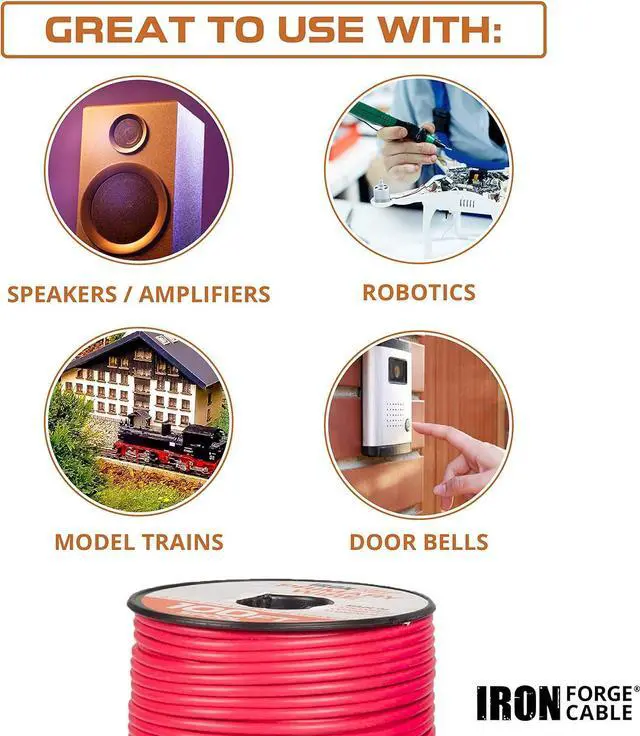 Alt view image 3 of 6 - Iron Forge Cable 14 Gauge Primary Automotive Wire - 4 Roll Assortment Pack - 100 Ft of Copper Clad Aluminum Wire per Roll