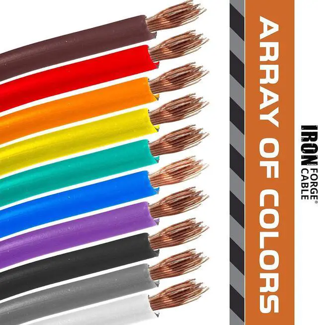 Alt view image 5 of 6 - Iron Forge Cable 14 Gauge Primary Automotive Wire - 4 Roll Assortment Pack - 100 Ft of Copper Clad Aluminum Wire per Roll