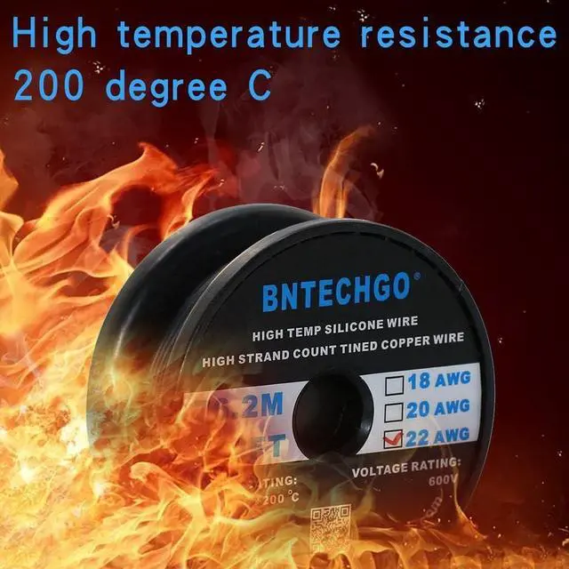 Alt view image 5 of 7 - BNTECHGO 22 Gauge Silicone Wire Spool 250 ft Black Flexible 22 AWG Stranded Tinned Copper Wire