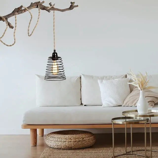 Alt view image 6 of 6 - 32.8ft Hemp Rope Covered Lamp Twisted Wire,PRUNLLA Vintage 18/2 Industrial Electrical Lamp Cord,18-Gauge Antique Style for Retro Lamp,DIY Projects