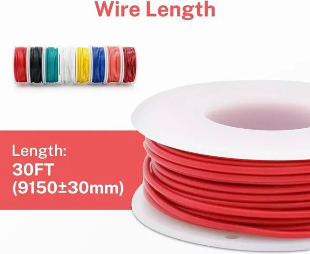Alt view image 5 of 7 - FIRMERST 22 Gauge 30 Feet Solid Core Tinned Copper Hook up Wire Kit - 8 Colors