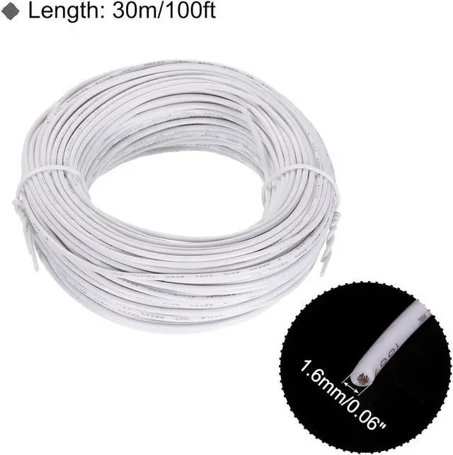 Alt view image 2 of 7 - MECCANIXITY 22AWG Wire 22 Gauge Stranded Wire PVC Hookup Wire, Electrical Wire UL1007 Tinned Copper Wire 30m/100ft White for Internal Connecting Wire