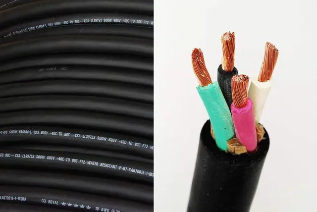 Main image of 50' 12/4 SOOW SO Electric Wire Cord  Heavy Duty Portable Power Cable for Indoor, Outdoor, Industrial  12 Gauge 4 Conductor Copper Wire  Black