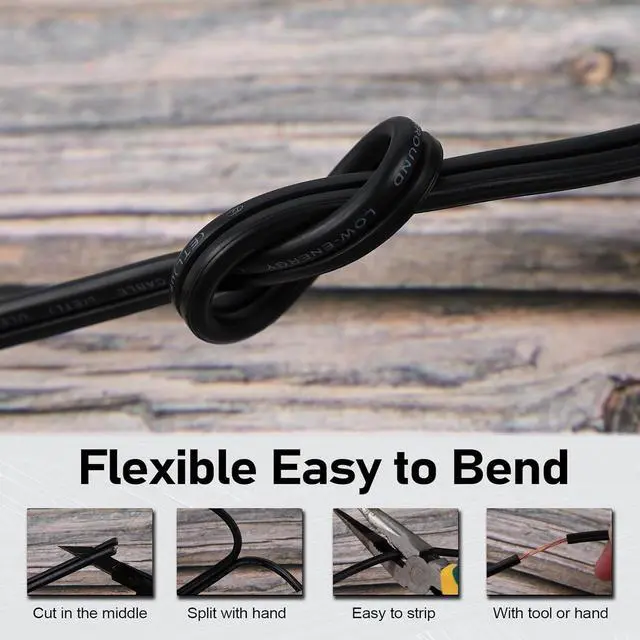 Alt view image 4 of 7 - 12/2 Low Voltage Landscape Lighting Wire, Outdoor Direct Burial Cable, 12 Gauge 2 Conductor, 250 Feet