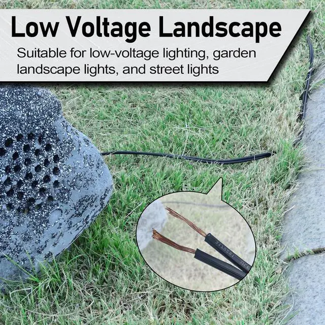 Alt view image 5 of 7 - 12/2 Low Voltage Landscape Lighting Wire, Outdoor Direct Burial Cable, 12 Gauge 2 Conductor, 250 Feet