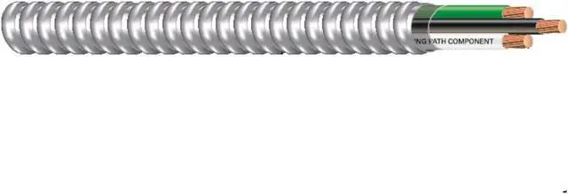 Alt view image 2 of 2 - Southwire 68579201 Armorlite Type Mc Aluminum Armored Cable, 14/2, 600 Volts, 250 Ft. Coil