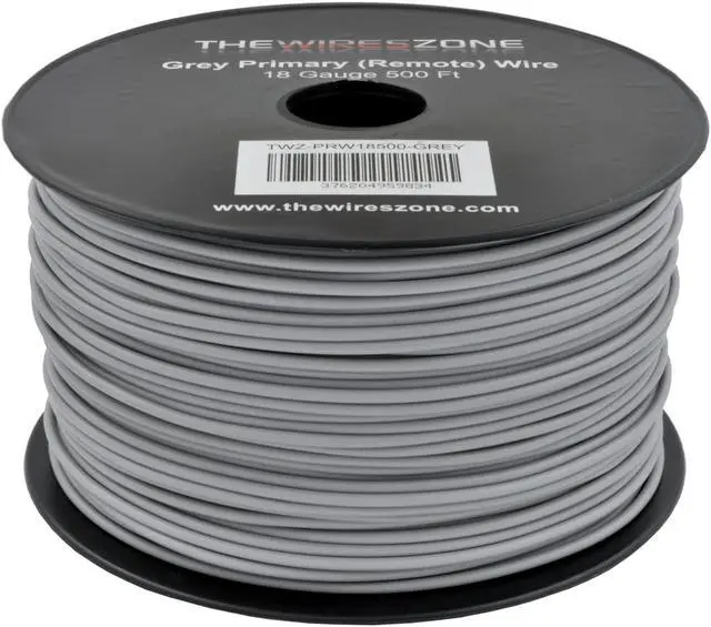 Main image of 18 Gauge AWG 500' Feet ft Stranded Primary Remote Wire Cable (Grey)