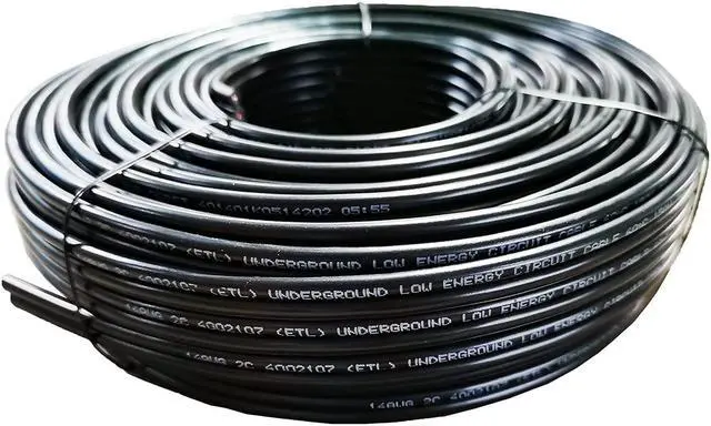 Main image of 14/2 Low Voltage Landscape Lighting Wire 100ft 14AWG*2C Waterproof Conductor Outdoor Direct Burial 100 feet Black