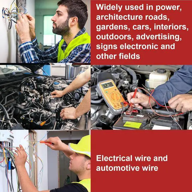 Alt view image 6 of 7 - 12 Gauge Electrical Wire 50FT, 12 AWG Wire 2 Pin Flexible Wire Red and Black Cable 12V Aluminum Copper Wire PVC 2 Conductors Red Black Parallel Wire Line DC Cable Low Voltage Wire 12V/24V
