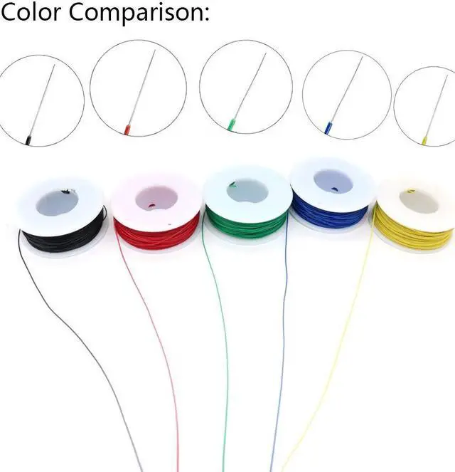 Alt view image 5 of 7 - 5pcs 164ft Copper Hookup Wire Kit Wrapping 30AWG Cable Jumper Wire Solid Core Tinned Copper Wrapping Wire 5 Color
