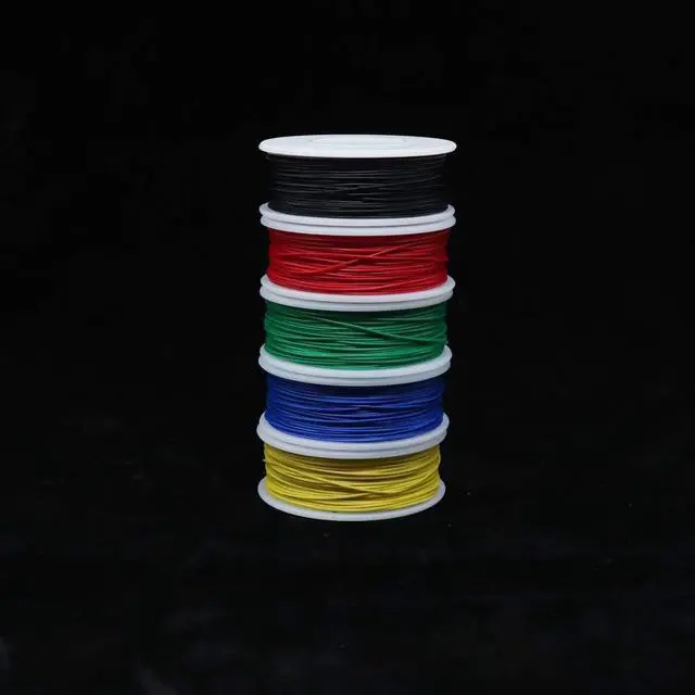 Alt view image 4 of 7 - 5pcs 164ft Copper Hookup Wire Kit Wrapping 30AWG Cable Jumper Wire Solid Core Tinned Copper Wrapping Wire 5 Color