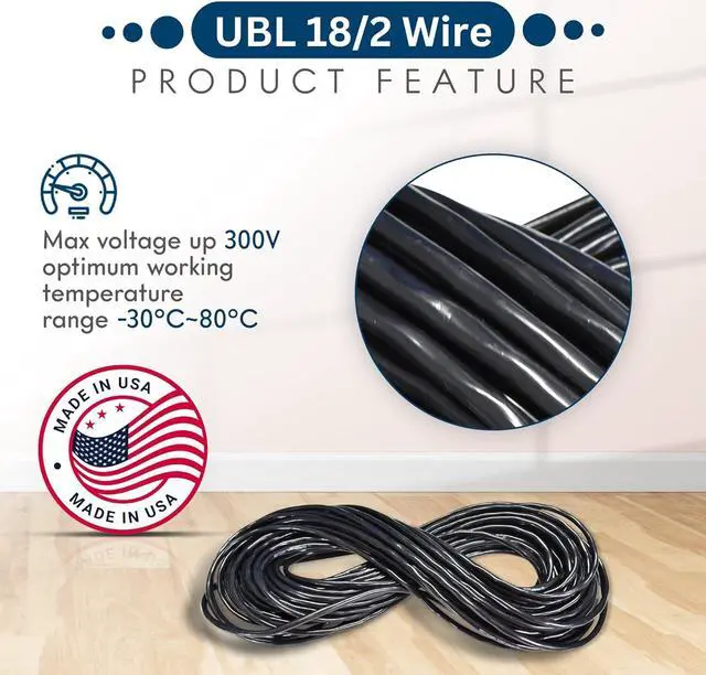 Alt view image 3 of 7 - UBL 18/2 Automotive Electrical Wire - 18 AWG Stranded Cable - Flexible Low Voltage LED Cable - Best Choice for Powering High Amperage Sirens or Light Bar (10 Feet)