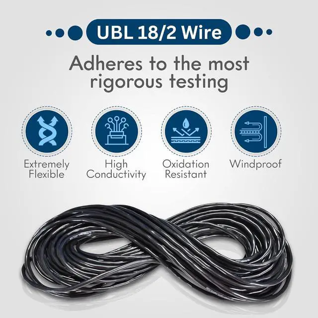 Alt view image 2 of 7 - UBL 18/2 Automotive Electrical Wire - 18 AWG Stranded Cable - Flexible Low Voltage LED Cable - Best Choice for Powering High Amperage Sirens or Light Bar (10 Feet)