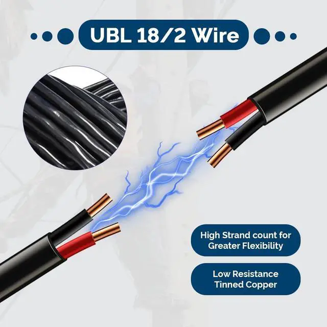 Alt view image 5 of 7 - UBL 18/2 Automotive Electrical Wire - 18 AWG Stranded Cable - Flexible Low Voltage LED Cable - Best Choice for Powering High Amperage Sirens or Light Bar (10 Feet)