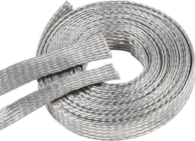 Main image of Wire Shielding Braid Ground Strap Tinned Copper Metal Cable Sleeve Mesh Electrical Signal Screening 5/16" ID (1/2 inch - 8ft)