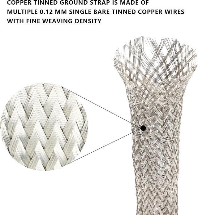 Alt view image 4 of 7 - Wire Shielding Braid Ground Strap Tinned Copper Metal Cable Sleeve Mesh Electrical Signal Screening 5/16" ID (1/2 inch - 8ft)