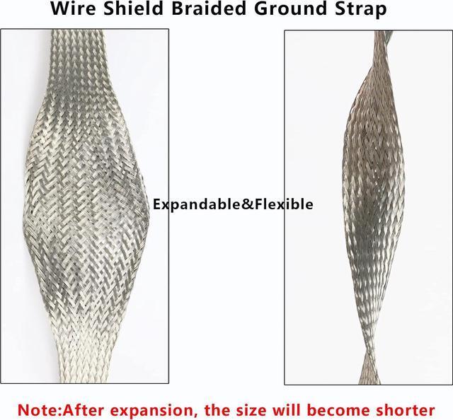 Alt view image 5 of 7 - Wire Shielding Braid Ground Strap Tinned Copper Metal Cable Sleeve Mesh Electrical Signal Screening 5/16" ID (1/2 inch - 8ft)