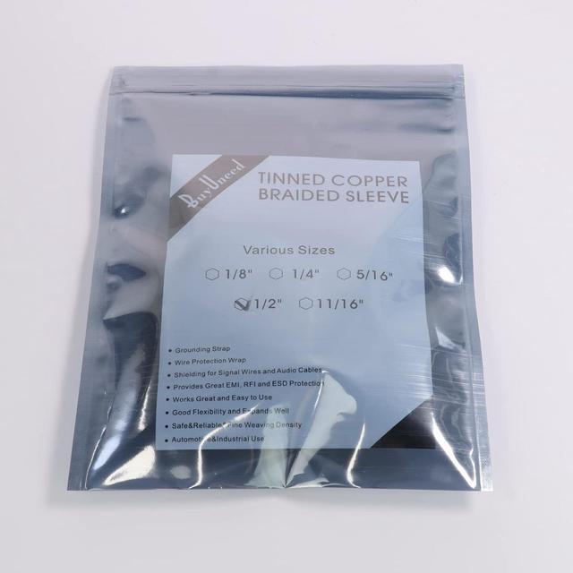 Alt view image 7 of 7 - Wire Shielding Braid Ground Strap Tinned Copper Metal Cable Sleeve Mesh Electrical Signal Screening 5/16" ID (1/2 inch - 8ft)