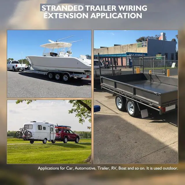 Alt view image 7 of 7 - Enough 50 Foot Long Heavy Duty Enough 14AWG 5 Way Round Conductor Wiring RV Trailer Cord Harness Wire, 5 Individually Flexible PVC RV Tow Hitch Caravan Hook-Up Cable