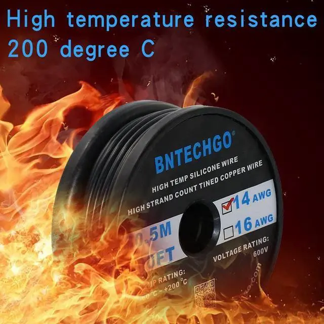 Alt view image 5 of 7 - BNTECHGO 14 Gauge Silicone Wire Spool 100 ft Black Flexible 14 AWG Stranded Tinned Copper Wire