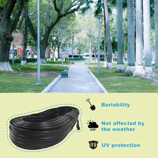 Alt view image 5 of 7 - 16/2 Low Voltage Landscape Lighting Wire, Outdoor Direct Burial Cable, 16 Gauge 2 Conductor, 100 Feet