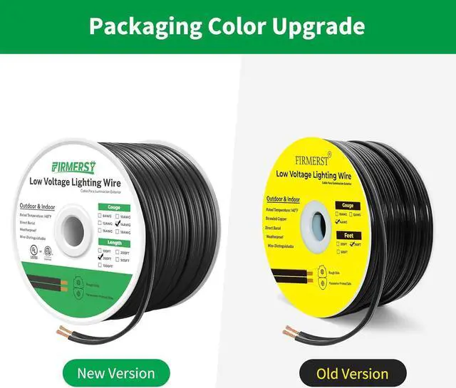 Alt view image 3 of 6 - FIRMERST 14/2 Low Voltage Landscape Wire Outdoor Lighting Cable 260 Feet
