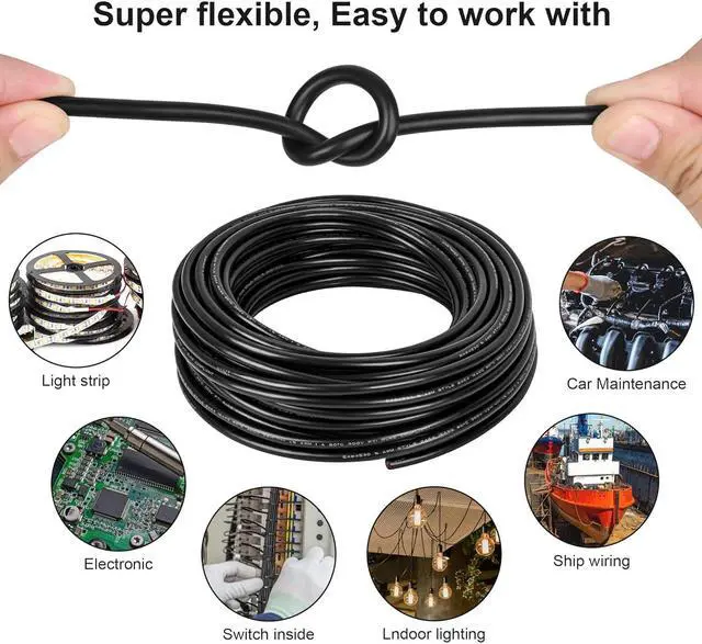 Alt view image 6 of 7 - 18 Gauge Wire 3 Conductor,18 AWG Electrical Wire Stranded PVC Cord Oxygen-Free Copper Cable,50FT 3 Core Pure Copper Flexible Cable Wire for LED Lamp Lighting Strips Automotive (50FT, 18AWG-3C)