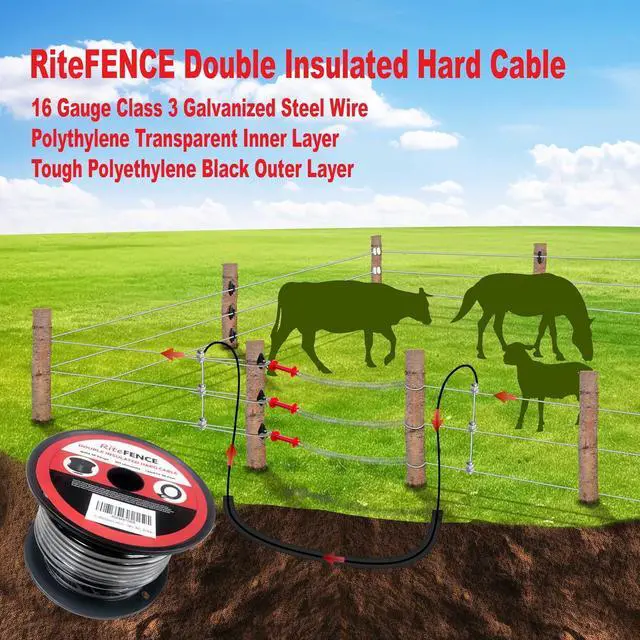 Alt view image 2 of 7 - Electric Fence Double Insulated Underground Hard Cable (82Ft, 16 Gauge)