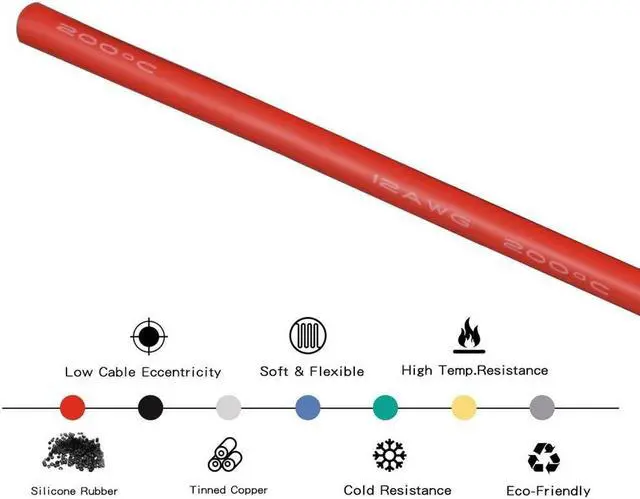 Alt view image 5 of 7 - BNTECHGO 12 Gauge Silicone Wire Spool 100 ft Red Flexible 12 AWG Stranded Tinned Copper Wire