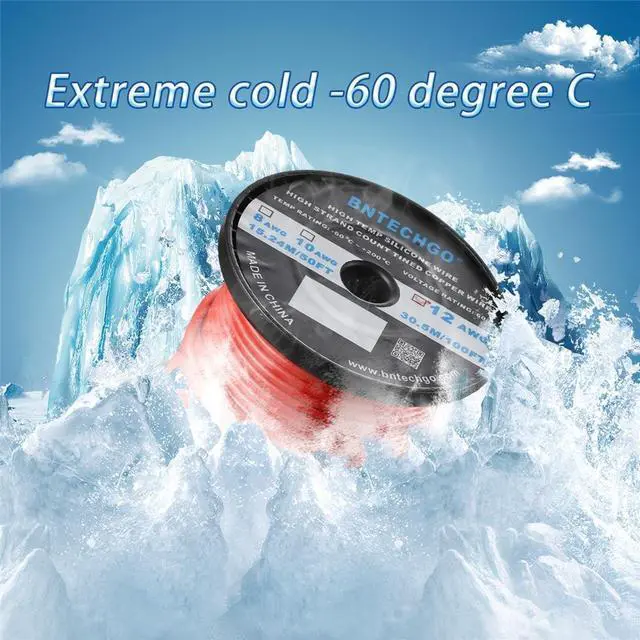 Alt view image 7 of 7 - BNTECHGO 12 Gauge Silicone Wire Spool 100 ft Red Flexible 12 AWG Stranded Tinned Copper Wire